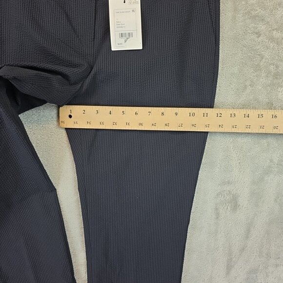 Theory Suit Pants Women's Size 10 Navy Seersucker High Waist Slim Crop Stretch - Picture 11 of 16